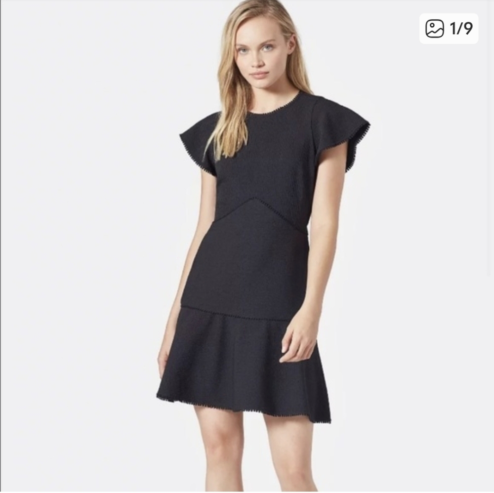 Elegant Black Flutter Sleeve Dress By Joie